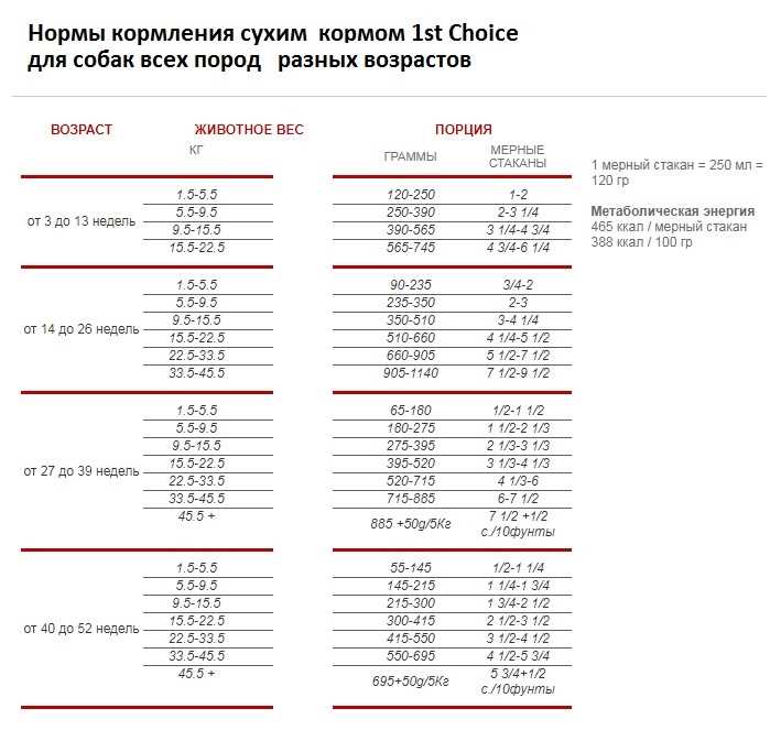 Правильное количество и порции сухого корма для щенка