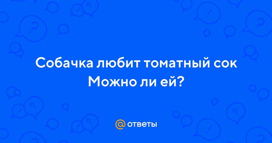 Можно ли собакам томатный сок?