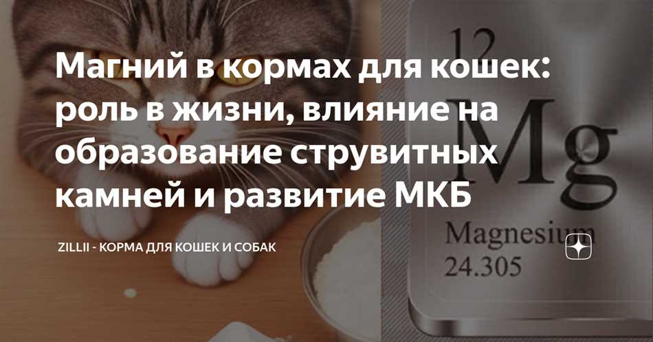 Сколько нужно магния в корме для кошек вред?